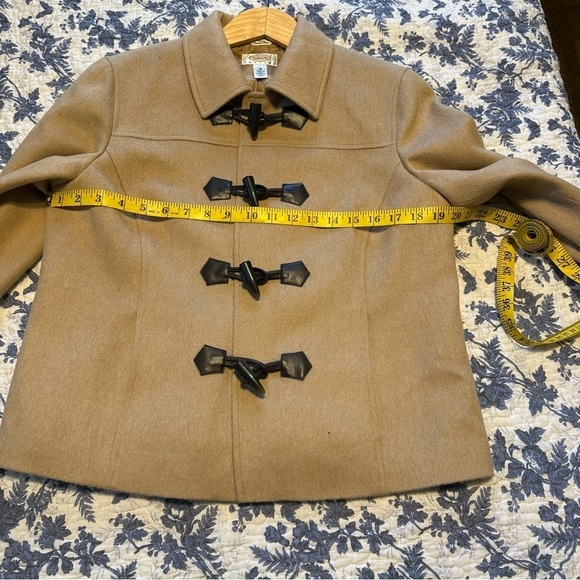 Talbots Jacket Camel Hair Blazer Toggle Closures Pockets Cropped Sz 12 - Picture 9 of 11